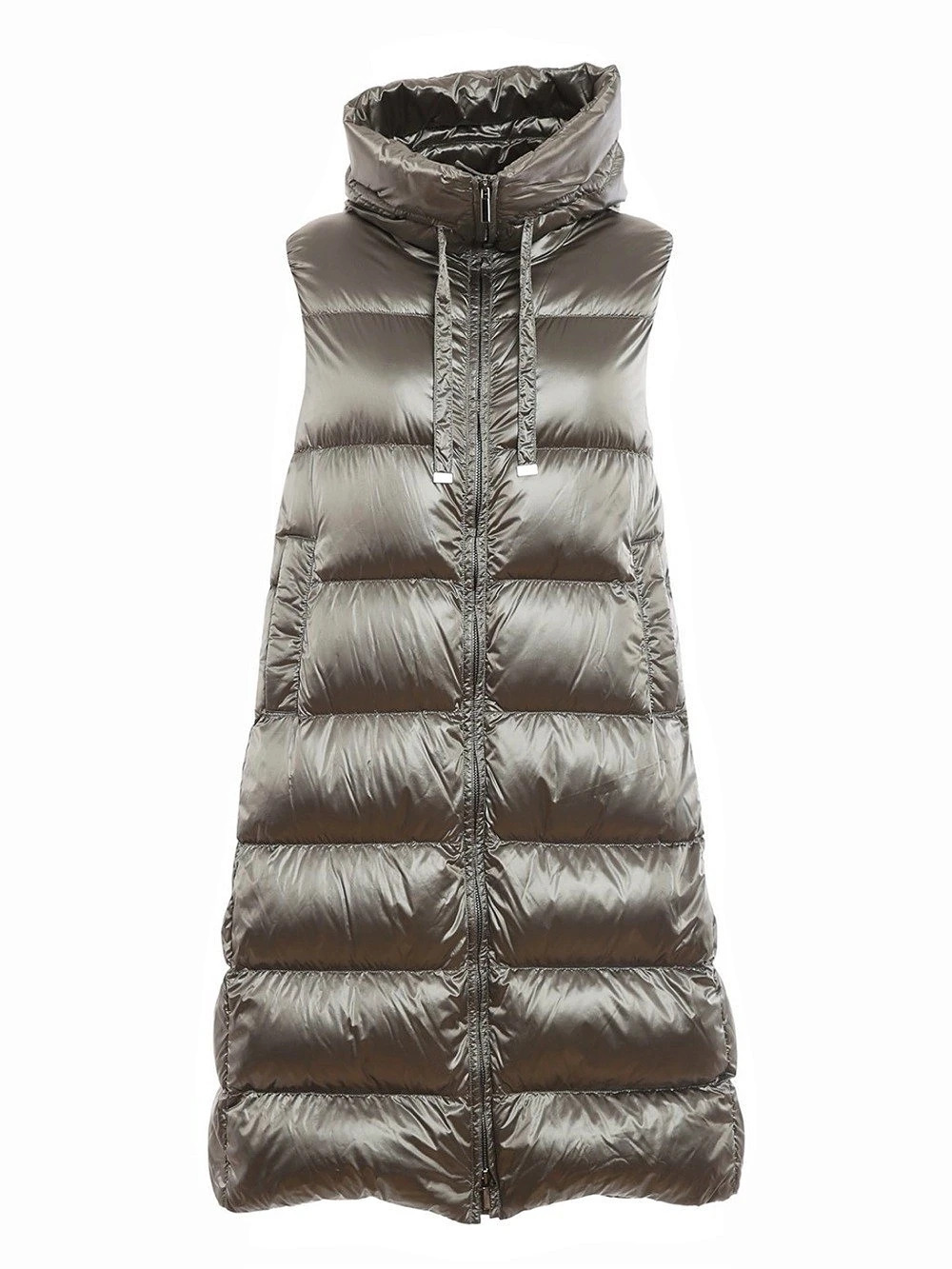 MaxMara Long Puffer Vest in Gray Size 2 - NWT